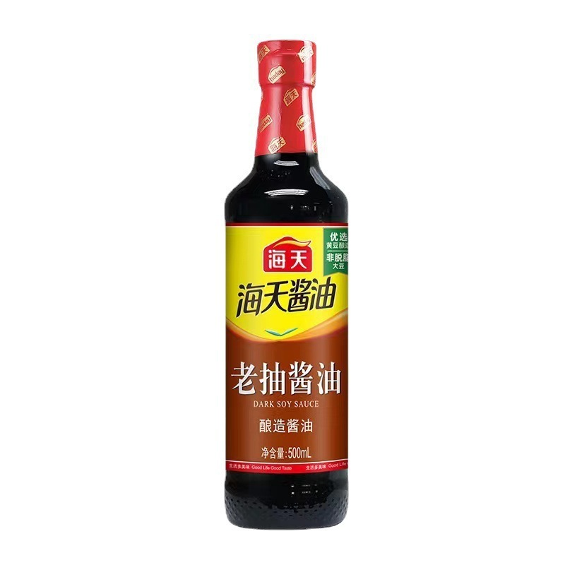 海天老抽酱油500ml瓶装 家用红烧凉拌蘸料酿造酱油厨房调料1|undefined