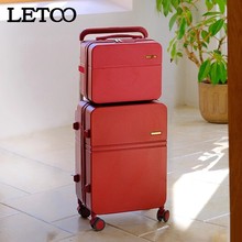 Letoo红色行李箱女宽拉杆新款陪嫁密码箱20拉杆箱旅行箱24登机箱