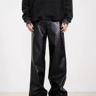 New American Style Leather Pants Casual Pants Men's Retro Straight Loose Trendy Sports Pants