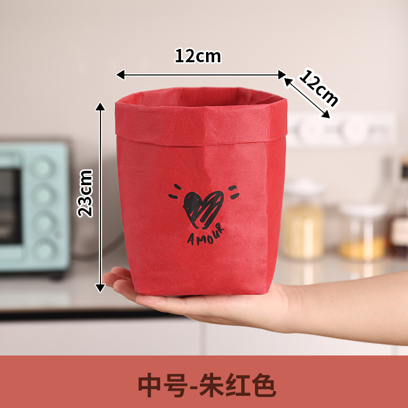 Bolsa de papel kraft lavable, bolsa de almacenamiento, almacenamiento en refrigerador, acabado de escritorio, engrosamiento, gran cubierta de maceta impermeable al por mayor