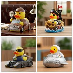 跨境新款Spooky Rubber Ducks可爱主题的卡通职业鸭家居装饰品