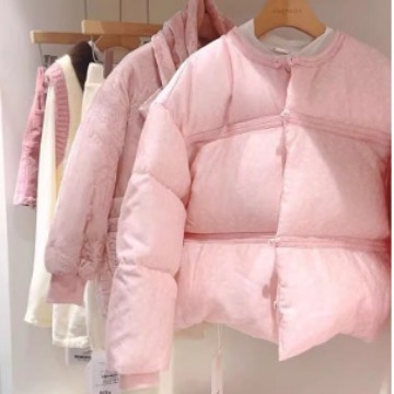 小众洋气甜美减龄粉色棉袄短款外套秋冬新款加厚羽绒服646466