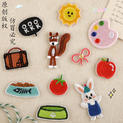 刺繍ラベル刺繍パッチ漫画動物フルーツ粘着パッチ diy アクセサリー한국Wappen 布パッチ