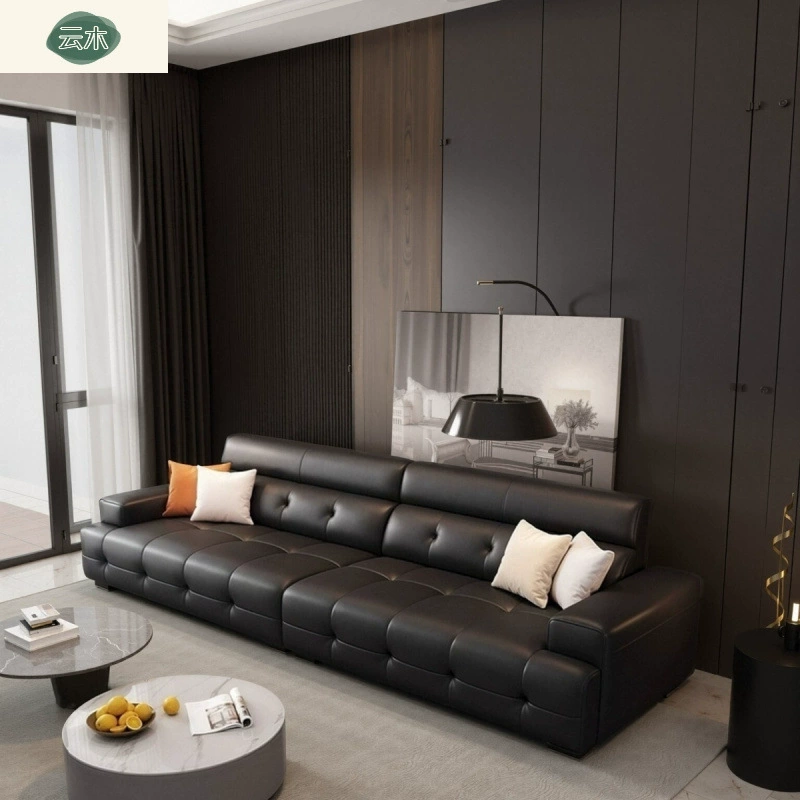 Современный минималистичный диван Lawrence из износостойкой кожи, для небольшой квартиры, прямой, с наполнителем из латекса.