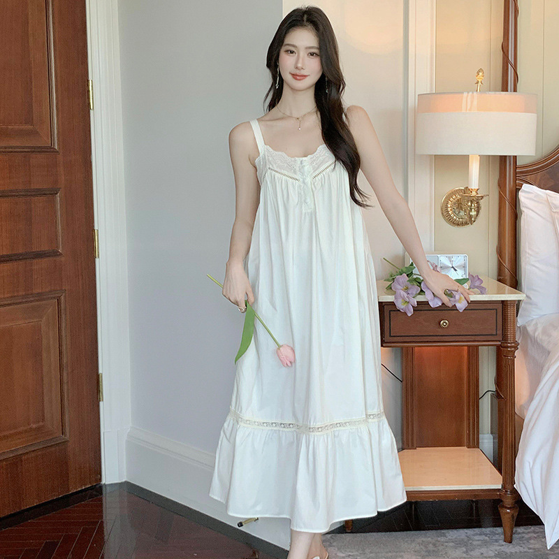 French Style Pajamas Princess Style Sexy Summer Cotton Women's Sexy Pure Style Household dress Outer Wearing Thin Style French Style Pajamas Princess Style Sexy Summer Cotton Women's Sexy Pure Style Household dress Outer Wearing Thin Style