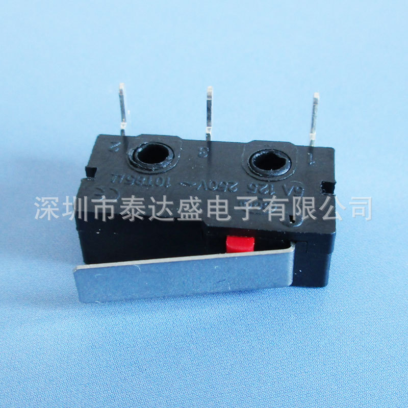 10T85弯三脚重力开关 20*10*6.4薄款带压柄铜点小微动开关KW12-KB