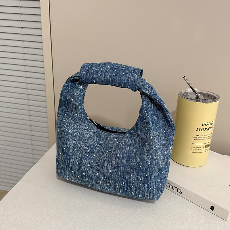 Moda moda moda personalidad jeans taladro caliente bolsas de bolsillo de mano alta calidad brillante bolsas de hombro de viaje mochila