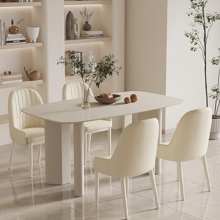 奶油风餐椅简约现代餐桌椅家用靠背餐厅软包椅子咖啡休闲酒店凳子