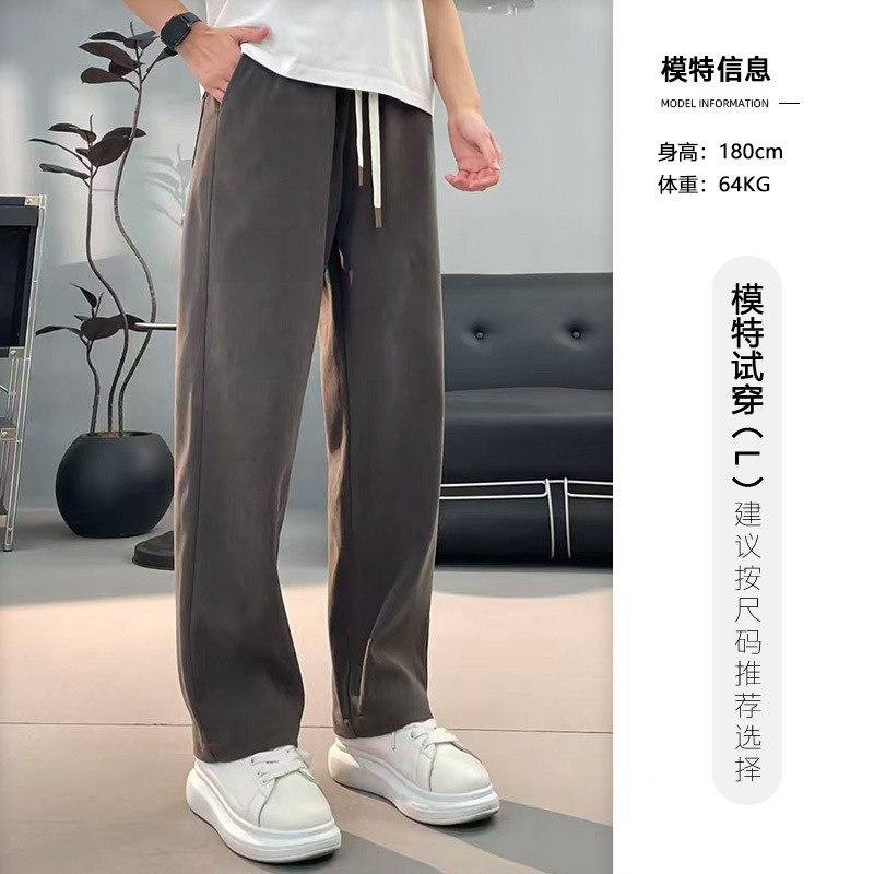 2025秋冬时尚潮流百搭直筒裤挺括有型休闲裤宽松美式男士休闲长裤|undefined