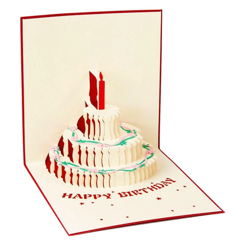 Поздравительная открытка с днем рождения 3D креативная открытка ручной работы полый бумажный торт День рождения благословение подарок фабрика оптом