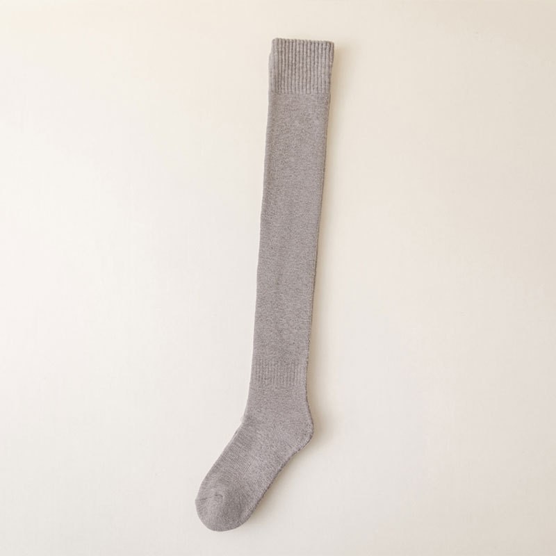 Terry calcetines sobre la rodilla calcetines altos de otoño e invierno medias de micro-presión de adelgazamiento con forro polar engrosado para mujer calcetines de muslo de desgaste exterior cálidos