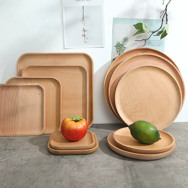 Japanese wooden pallet rectangular household wood plate size wooden oval pallet baking kitchen