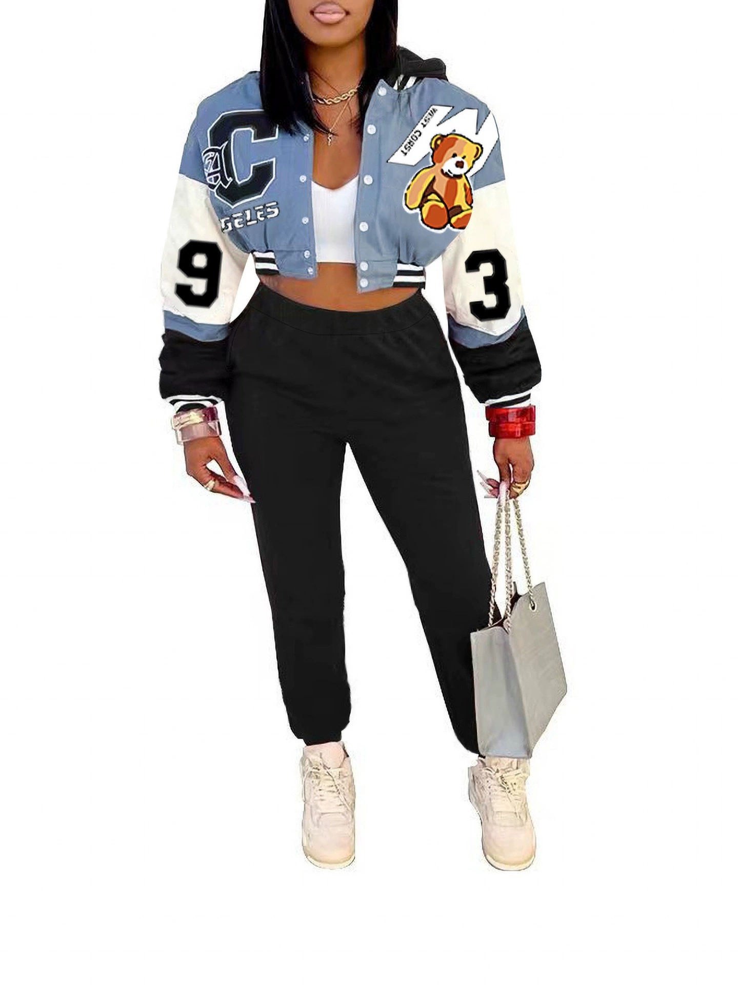 Completo da 3 pezzi con giacca da baseball di ispirazione africana alla moda (senza cappuccio): abbigliamento da strada elegante e versatile per uomo e donna_voghion.com