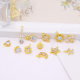 DIY Accessories Pure Copper Micro-Inlaid Zircon Plated 18K Real Gold-Filled Color-Preserving Small Pendant Earrings Ear Jewelry Accessories D103