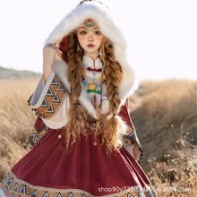 樱姬lolita原创正版与神愿藏族款lo裙洛丽塔JSK连衣裙冬季三件套