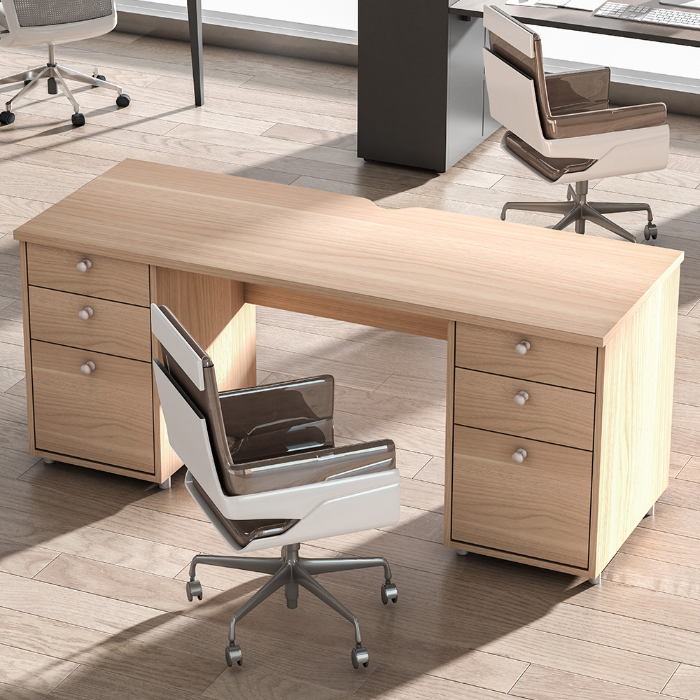 Mesa de escritorio gruesa, mesa de oficina, escritorio de computadora de oficina, simple, muebles de oficina modernos, escritorio de escritorio doméstico con cajón image 4