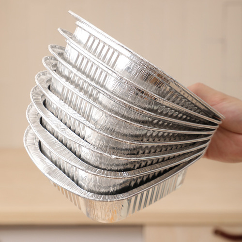 Air fryer tin foil box wholesale disposable aluminum foil lunch box pizza grill plate oven baking tin foil bowl and plate