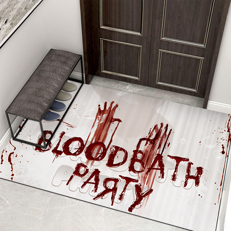 Fábrica transfronteriza alcantarilla cubierta de alcantarilla alfombra de payaso estera de la puerta de Halloween cráneo diseño fantasma cara estera del pie estera del baño