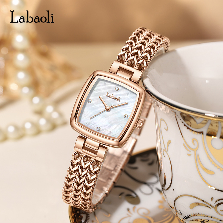 Laboli's New Women's Watch, Retro Literary Cross-Border Small Fragrance Quartz Watch, High-End Small Gold Watch, Dropshipping