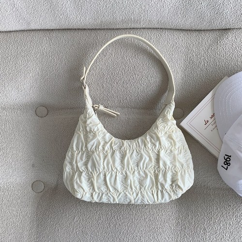 2024 Girl Cloud Pleat Shoulder Bag Women's New Fashion Single Shoulder Dumpling Bag Sweet Underarm Bag Cream Puff Bag