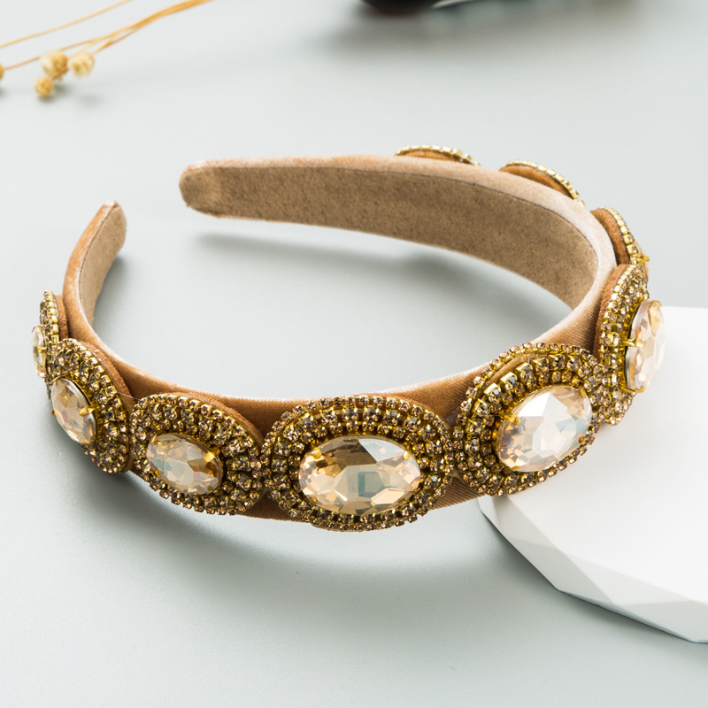 Hair Band Hair Accessories Type Fashion Plaid Cloth Diamond Hair Band