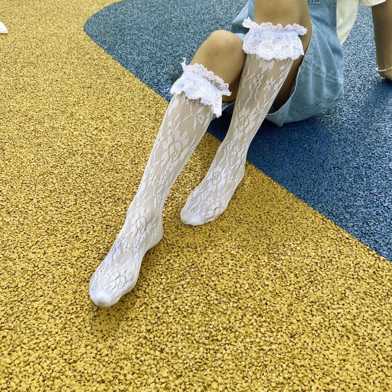 Calcetines de encaje Lolita calcetines de estudiante calcetines de encaje calcetines de media pantorrilla calcetines de pila Lolita mujer fábrica al por mayor