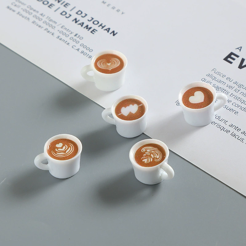 Миниатюрная стерео кофейная чашка, искусственный кукольный домик, игрушки, украшения, брелок «сделай сам», аксессуары из смолы, материалы ручной работы