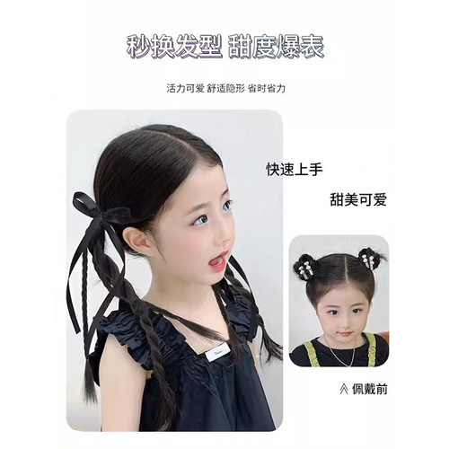 Children's hair accessories ponytail braided hair braid girl ballet style bow boxing braid factory stock wholesale