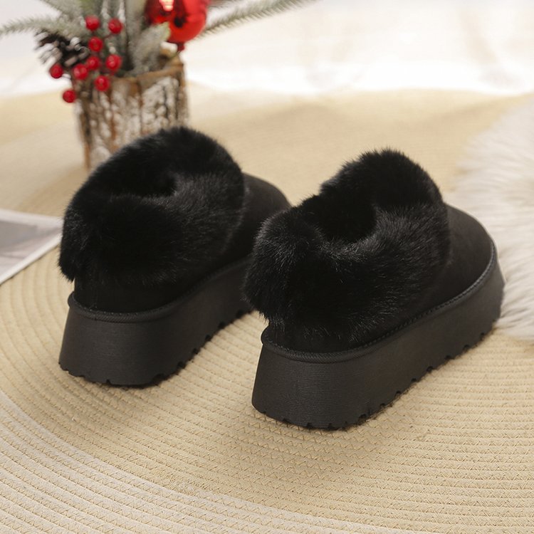 A new winter slip-on snow boots women's shoes plush one cotton shoes plus velvet thickened_voghion.com