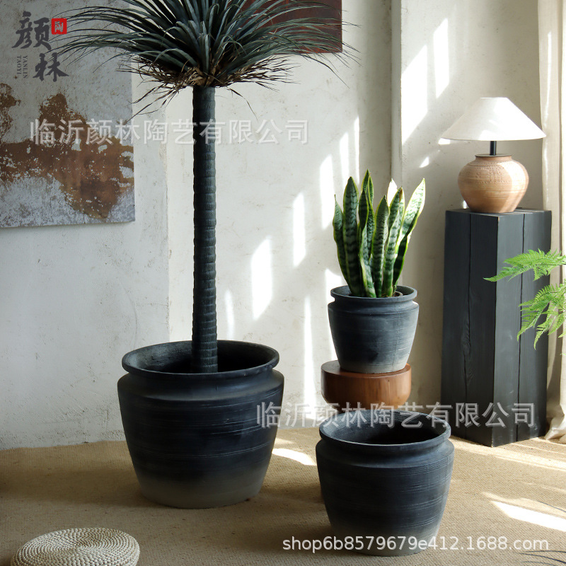 Gran calibre de maceta de cemento jardín balcón plantación de árboles gran maceta casa centro comercial hotel gran maceta de decoración de plantas verdes