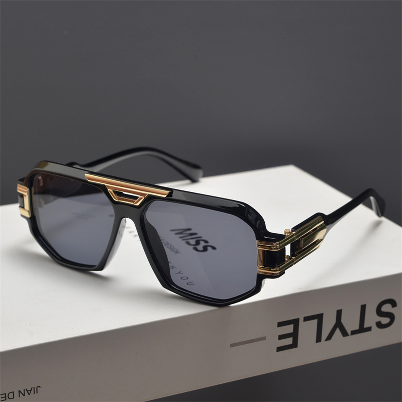 大莅驾驶骑行遮阳复古太阳眼镜蒸汽墨镜茶色朋克女欧美男方形大框