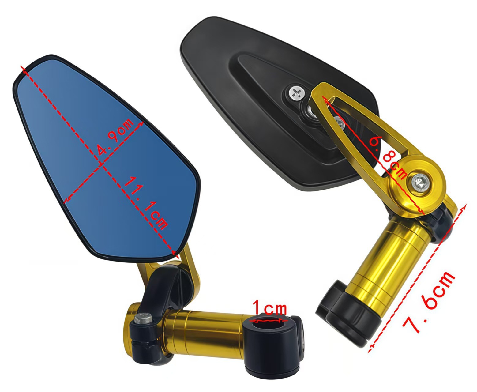 Suitable for Mini Kawasaki Aluminum Alloy Spring Breeze Reflector Huanglong Qianjiang Rearview Mirror Motorcycle Modified Folding Silver