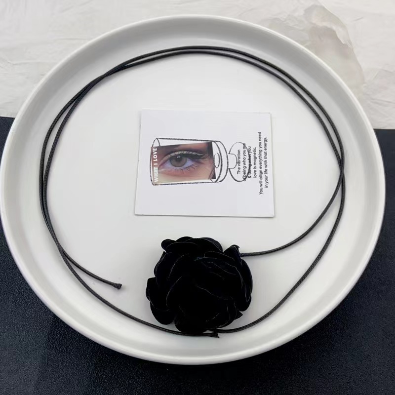 Französische Super Immortal Rose Halskette Perlenspitze Choker Lange Halskette Halsband Kette Antiallergie_voghion.com