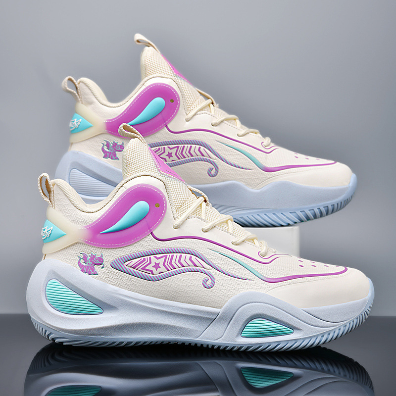 Zapatillas de Baloncesto para Jóvenes Caucho Antideslizante Amortiguación para Canchas Múltiples