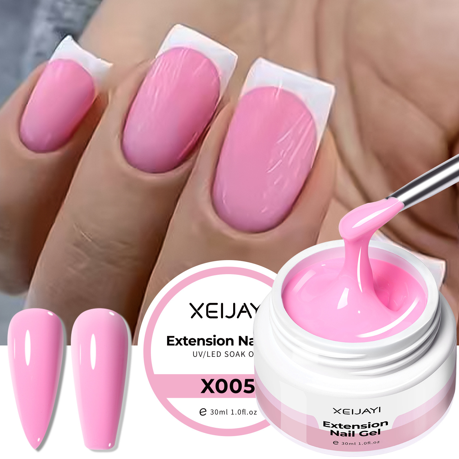 2025 nueva construcción de cristal rosa extensión pegamento de manicura extensión pegamento funcional de manicura