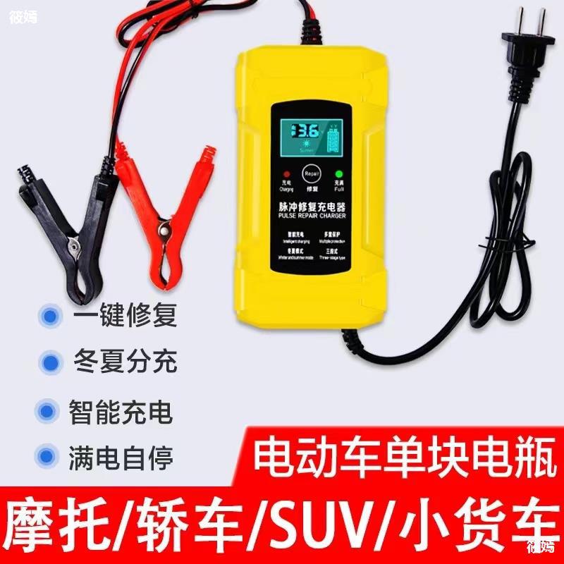 摩托车电瓶12v通用充电器 汽车蓄电池电瓶充电器12v24v智能大功率