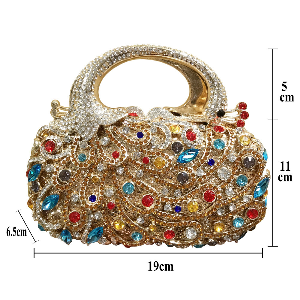 BL131 color phoenix forma de diamantes bolsas de cena bolsas de diamantes bolsas de mano de damas nuevos productos de metal