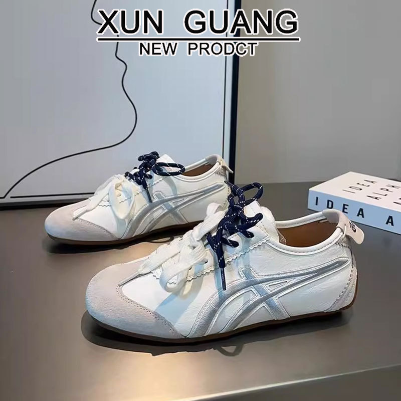 真皮内增高德训鞋女鞋2025秋季新款平底百搭糖果色休闲运动板鞋女|undefined