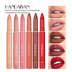 Hot product HANDAIYAN non-fading non-stick lipstick pen matte lip liner dual-use lipstick lip gloss wholesale
