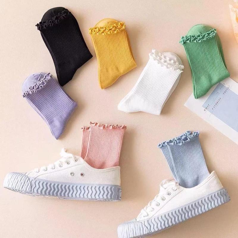 T5561 Dropshipping Aliexpress Amazon Cross-Border New Sports and Leisure Cotton Socks 7 Pairs of Cylindrical Ankle Boots