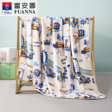 富安娜家纺法兰绒毛毯床单毯印花沙发毯保暖卧室空调盖毯夏季毯子