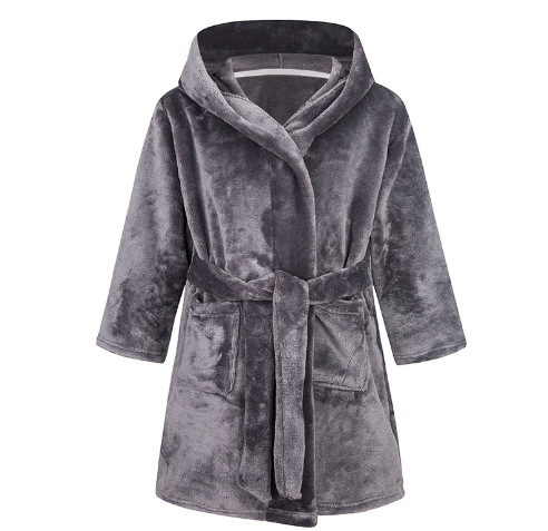 Nuevo camisón de franela para niños europeo y americano de dibujos animados impreso en casa de lana niños y niñas Albornoz más bolsillo de mano entera al por mayor