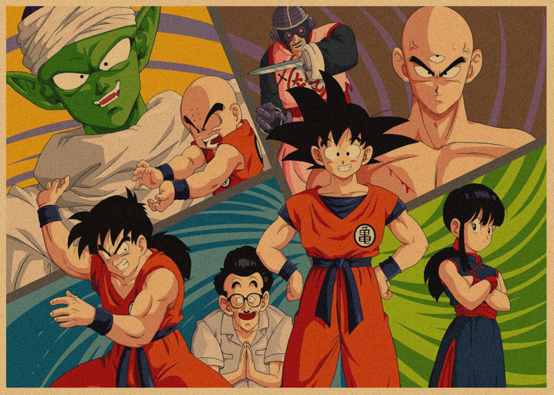 日本式アニメ七龍珠アラレ復古クラフト紙ポスター鳥山明装飾画孫悟空壁画316