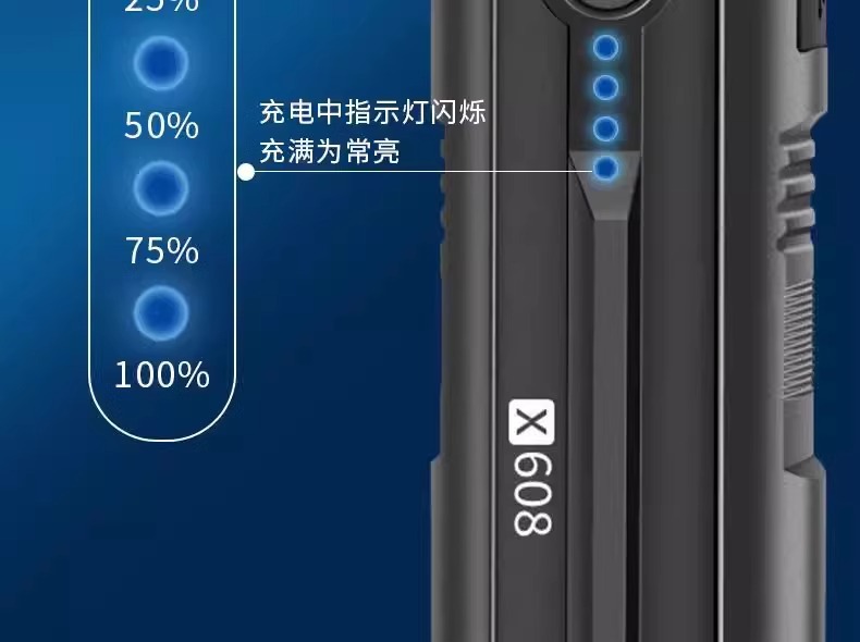 Strong Light Led Flashlight X608 Outdoor Strong Magnetic Long-Lasting Auto Repair Work Light Camping Light Rechargeable