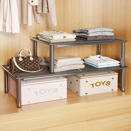 Retractable wardrobe storage layered artifact storage rack clothes cabinet interior space use cabinet drawer partition shoe rack