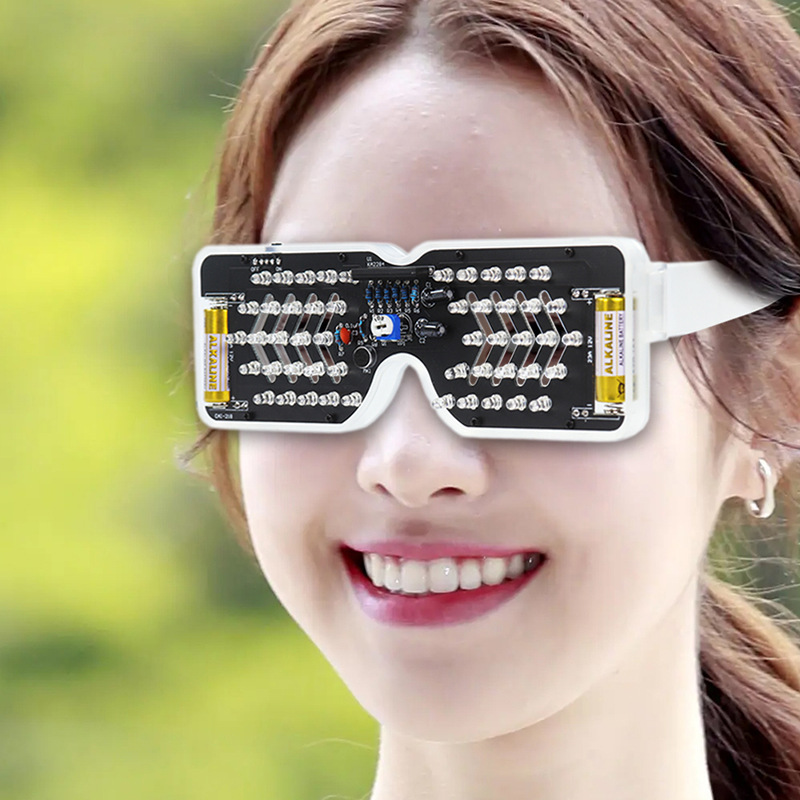 音響制御led発光メガネ製作キット発光ダイオードフラッシュ電子部品趣味diy溶接練習|undefined