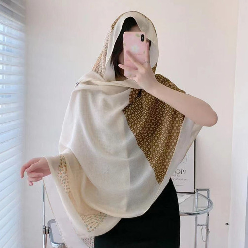 New cotton and linen scarf, silk scarf, niche shawl for women's summer lunch break, blanket, air-conditioned room, thin style shawl