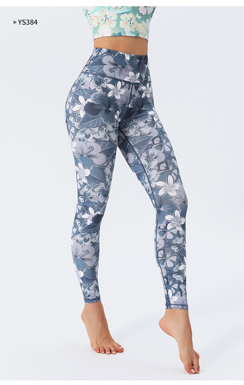 New Pants For Women High Waist Slim Fit Hip Lift Stretchy Fitness Leggings Cross-Border Colorful Printed Yoga Trousers_desvips.com