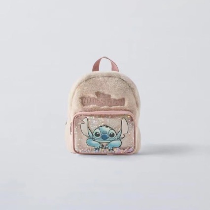Z brand's new plush Stitch backpack, cute cartoon style, perfect for kindergarten, fun and playful for girls, double shoulder bag.