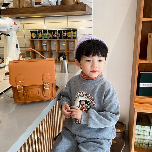 foreign trade new kindergarten school bag with customized logo retro pu baby backpack trendy Korean version children's backpack